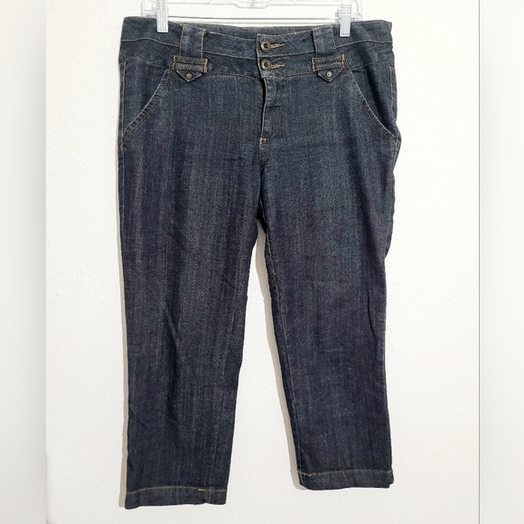 CB Established 1962 Womens Size 8 Dark Wash Stretch Trouser Capris - Picture 3 of 12